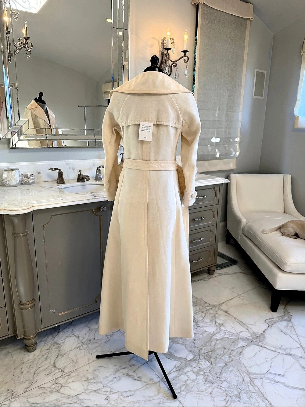 Christian Dior Cream Full-Length Trench Coat NWT - Picture 5 of 9